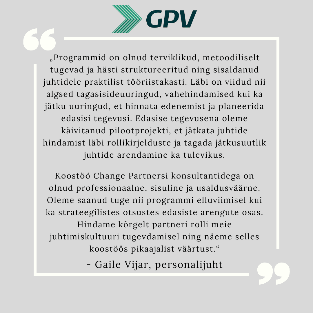 Changepartners Stories 2 GPV tagasiside